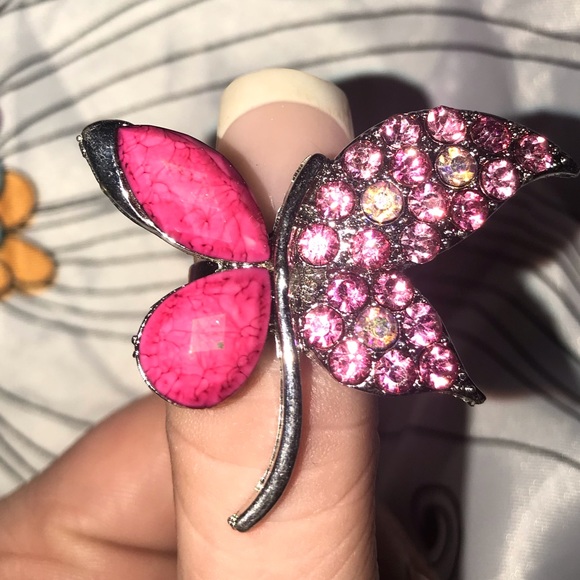 Costume Flower-Butterfly Ring - Picture 1 of 1